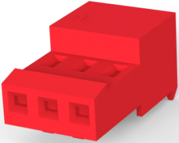 Buchsengehäuse, 3-polig, RM 2.54 mm, abgewinkelt, rot, 3-640440-3