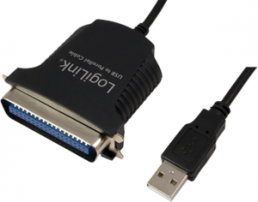 USB 1.1 Adapterleitung, USB Stecker Typ A auf Centronics-Stecker, 1.8 m, schwarz