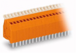 Leiterplattenklemme, 10-polig, RM 2.54 mm, 0,08-0,5 mm², 6 A, Käfigklemme, orange, 234-510