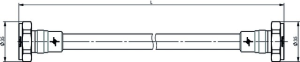 Koaxialkabel, 7-16 Stecker, gerade auf 7-16 Buchse, gerade, 50 Ω, 1/2”Flexible Jumper, Tülle schwarz, 1 m, 100009800
