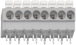 Leiterplattenklemme, 8-polig, RM 5 mm, 0,25-2,5 mm², 24 A, Push-in Käfigklemme, grau, 804-108