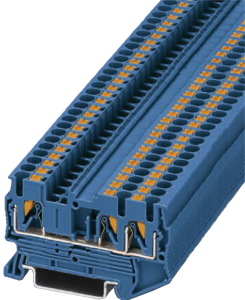 Durchgangsklemme, Push-in-Anschluss, 0,14-4,0 mm², 3-polig, 24 A, 8 kV, blau, 3209552