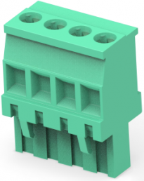 Leiterplattenklemme, 4-polig, RM 5.08 mm, 0,05-3 mm², 15 A, Käfigklemme, grün, 284047-4