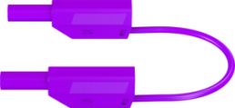 Messleitung mit (4 mm Stecker, gefedert, gerade) auf (4 mm Stecker, gefedert, gerade), 2 m, violett, Silikon, 1,0 mm², CAT III