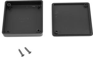 ABS Miniatur-Gehäuse, (L x B x H) 60 x 60 x 15 mm, schwarz (RAL 9004), IP54, 1551TTBK