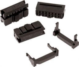 Schneidklemmsteckverbinder mit Zugentlastung, 26-polig, RM 2.54 mm, gerade, schwarz, 61202623021