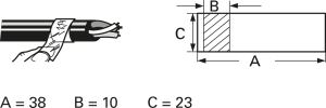 PVC Kabelmarkierer, beschriftbar, (B x H) 23 x 38 mm, max. Bündel-Ø 8.9 mm, weiß, 5-1768016-4