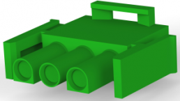 Steckergehäuse, 3-polig, RM 6.35 mm, gerade, grün, 1-480700-5