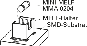 Bauelementehalter, 2-polig, für Mini-MELF-Widerstände