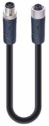 Sensor-Aktor Kabel, M12-Kabelstecker, gerade auf M12-Kabeldose, gerade, 4-polig, 10 m, PUR, schwarz, 16 A, 934853303