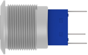 Schalter, 1-polig, silber, beleuchtet (rot/blau), 3 A/250 VAC, Einbau-Ø 19.2 mm, IP67, 2316542-9