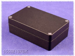 Aluminium Druckgussgehäuse, (L x B x H) 125 x 81 x 25 mm, schwarz (RAL 9005), IP66, 1550Z107BK