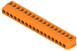 Leiterplattenklemme, 17-polig, RM 5 mm, 0,2-2,5 mm², 15 A, Schraubanschluss, orange, 1234390000