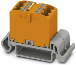 Verteilerblock, Push-in-Anschluss, 0,14-4,0 mm², 6-polig, 24 A, 8 kV, orange, 3273150