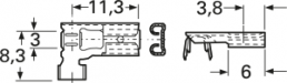 Unisolierte Flachsteckhülse, 4,8 x 0,8 mm, 0,5 bis 1,0 mm², AWG 22 bis 18, Messing, verzinnt, 380208.67