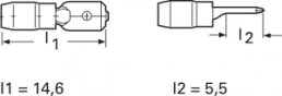 Flachstecker, 2,8 x 0,8 mm, L 14.6 mm, isoliert, gerade, rot, 0,5-1,0 mm², 35144.000.000
