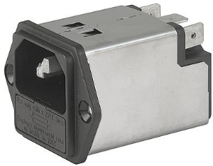 IEC-Stecker-C14, 50 bis 60 Hz, 2 A, 250 VAC, 2 W, 4 mH, Flachstecker 6,3 mm, 5200.0223.3