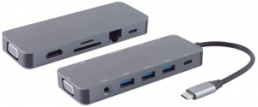 USB-C Multiport-Dockingstation, 11 Ports, grau, BS14-05028