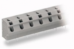 Leiterplattenklemme, 6-polig, RM 10 mm, 0,5-2,5 mm², 24 A, Push-in, grau, 254-656
