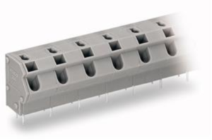 Leiterplattenklemme, 12-polig, RM 10 mm, 0,5-2,5 mm², 24 A, Push-in, grau, 254-662