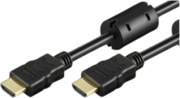 HDMI Kabel High Speed mit Ethernet Schwarz mit Ferrit 2 m