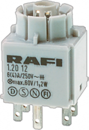 Schaltelement RAFIX 16 Standard, 1 Öffner + 1 Schließer, rastend, mit Fassung, 1.20.122.041/0000