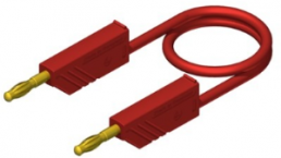 Messleitung mit (4 mm Stecker, gefedert, gerade) auf (4 mm Stecker, gefedert, gerade), 1 m, rot, PVC, 2,5 mm², CAT O