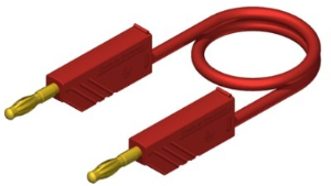 Messleitung mit (4 mm Stecker, gefedert, gerade) auf (4 mm Stecker, gefedert, gerade), 2 m, rot, PVC, 2,5 mm², CAT O