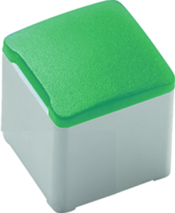Stößel, quadratisch, (L x B x H) 12.5 x 11 x 11 mm, grün, für Kurzhubtaster, 5.05.511.471/2500