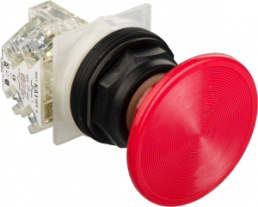Drucktaster, unbeleuchtet, Bund rund, rot, Einbau-Ø 30 mm, 9001SKR25RH13