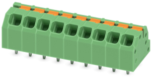 Leiterplattenklemme, 9-polig, RM 3.5 mm, 0,2-1,5 mm², 16 A, Federklemmanschluss, grün, 1862000