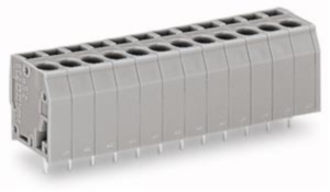 Leiterplattenklemme, 15-polig, RM 5 mm, 0,08-2,5 mm², 24 A, Käfigklemme, grau, 739-115