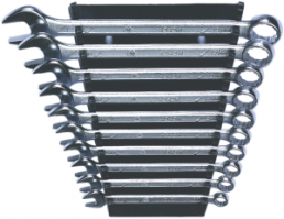 Maul-Ringratschenschlüssel-Satz, 10-teilig mit Halter, 8-19 mm, 180 mm, 936 g, Chrom-Vanadium Stahl, T4343M/10ST