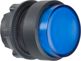 Drucktaster, tastend, Bund rund, blau, Frontring schwarz, Einbau-Ø 22 mm, ZB5AW163
