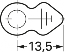 Masseanschluss-Symbol, Messing, vernickelt, 61-1023-21/0011