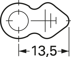 Masseanschluss-Symbol, Messing, vernickelt, 61-1023-11/0011