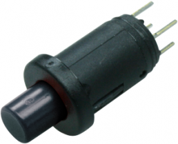 Drucktaster, 2-polig, schwarz, unbeleuchtet, 0,2 A/60 V, IP40, 0041.9142.7107