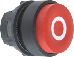 Drucktaster, tastend, Bund rund, rot, Frontring schwarz, Einbau-Ø 22 mm, ZB5AL432