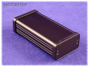 Aluminium Gehäuse, (L x B x H) 80 x 45 x 25 mm, schwarz (RAL 9005), IP54, 1455D801BK