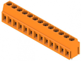 Leiterplattenklemme, 13-polig, RM 5 mm, 0,2-2,5 mm², 15 A, Schraubanschluss, orange, 1234050000