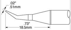 Lötspitze, Messerform, (D x B) 0.5 x 0.5 mm, 412 °C, SSC-754A