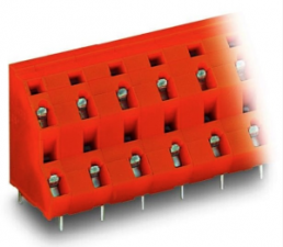 Leiterplattenklemme, 12-polig, RM 10.16 mm, 0,08-2,5 mm², 21 A, Käfigklemme, orange, 736-856