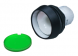 Drucktaster, beleuchtbar, tastend, Bund rund, grün, Frontring schwarz, Einbau-Ø 16.2 mm, 1.30.070.021/1505