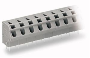 Leiterplattenklemme, 10-polig, RM 7.5 mm, 0,5-2,5 mm², 24 A, Push-in, grau, 254-560