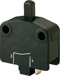 Drucktaster, 1-polig, schwarz, unbeleuchtet, 16 (4) A/400 VAC, IP40, 1115.4101