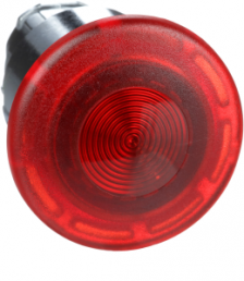 Drucktaster, Bund rund, rot, Frontring silber, Einbau-Ø 22 mm, ZB4BW643