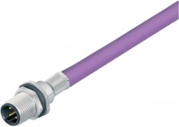 Sensor-Aktor Kabel, M12-Flanschstecker, gerade auf offenes Ende, 2-polig, 0.5 m, PUR, violett, 4 A, 70 4433 247 04