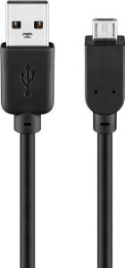USB 2.0 Adapterleitung, USB Stecker Typ A auf Micro-USB Stecker Typ B, 5 m, schwarz
