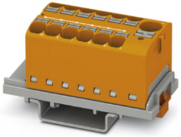 Verteilerblock, Push-in-Anschluss, 0,2-6,0 mm², 13-polig, 32 A, 6 kV, orange, 3273632