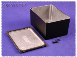 Aluminium Druckgussgehäuse, (L x B x H) 140 x 102 x 72 mm, schwarz (RAL 9005), IP66, 1550WKBK